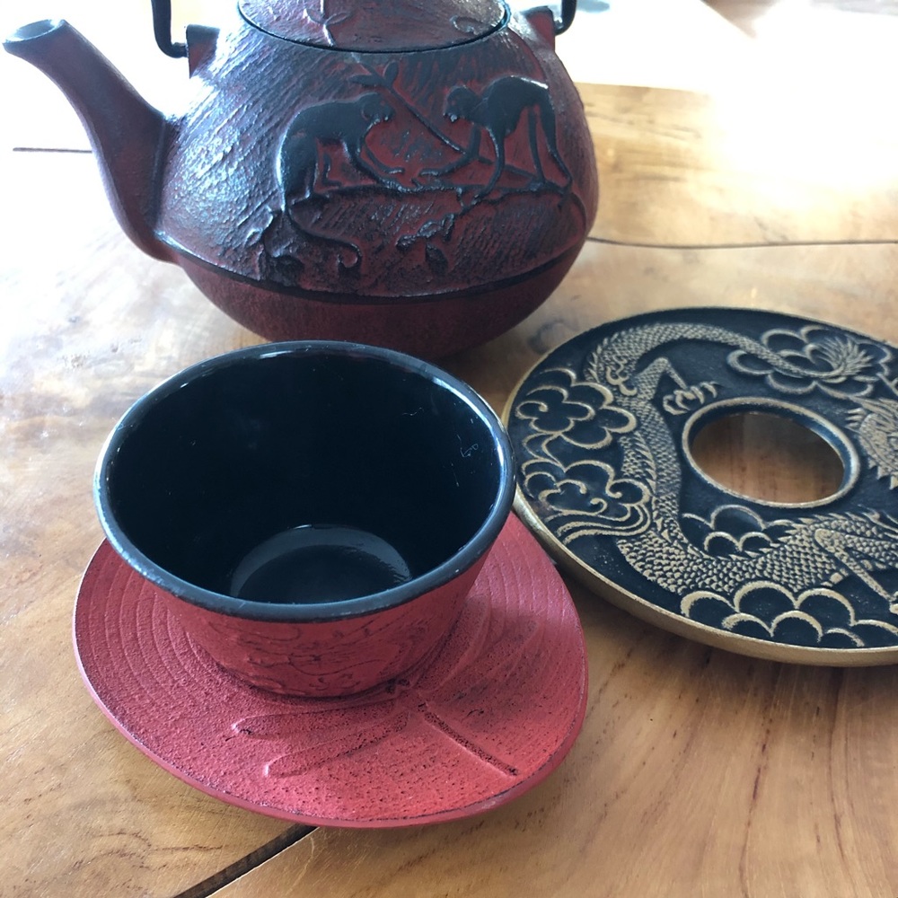 2009 Teavana Year Of The Monkey Teapot Rare Red - Picture 4 of 6